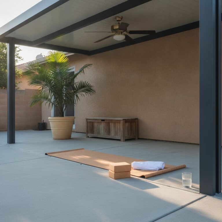 The Covered Yoga Corner That Makes a SoCal Slab a Daily Room featured image