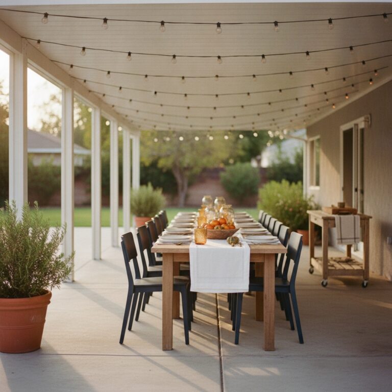 Thanksgiving for 18: Overflow Seating Under a Patio Cover featured image